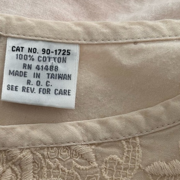 Vintage cream embroidered cotton y2k strappy cami tank top - Picture 4 of 5